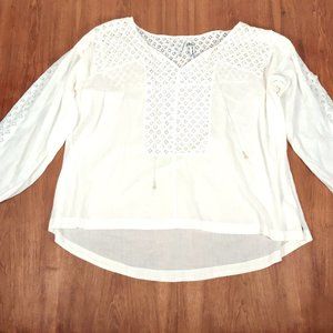Seven Womens Peasant Boho Top L
